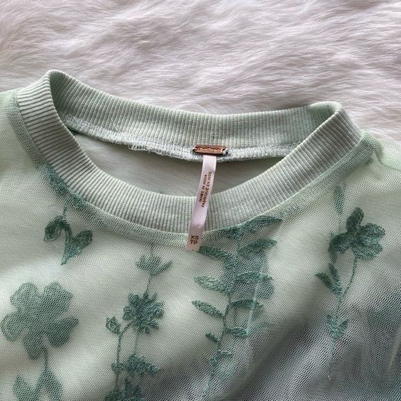Free People Floral Sheer Tunic Top - Picture 3 of 6